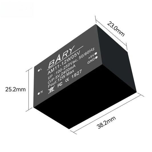 AC-DC 100~250V Buck Power Supply Module 2400mA Output Power 5/12/20/24W Fireproof Shell Low Power Consumption