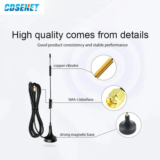 433/868/915MHz Sucker Wifi Antenna High Gain 3.5dBi SMA-J CDSENT XPL 1m Cable Antenna Long Range Omni Directional