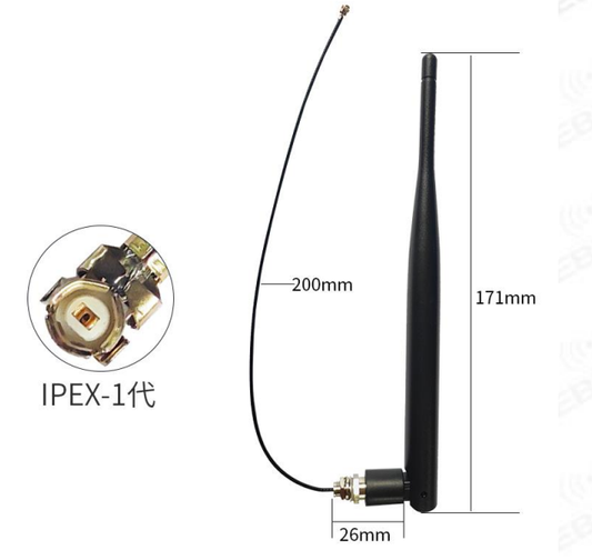 Cdsenet TX2400-JKS-IPX20 2.4GHz WiFi Antenna 5dBi IPEX-I TPEE 200mm