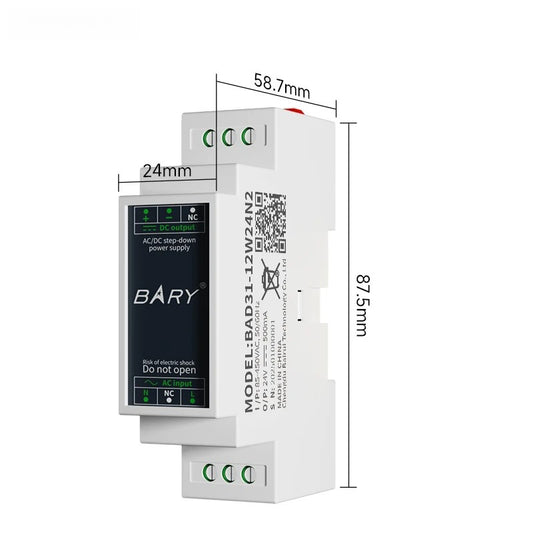 AC-DC Isolated Step-Down DIN Rail Power Supply Module 12W BAD11 BAD31 Over-Voltage Protection Input Surge Protection