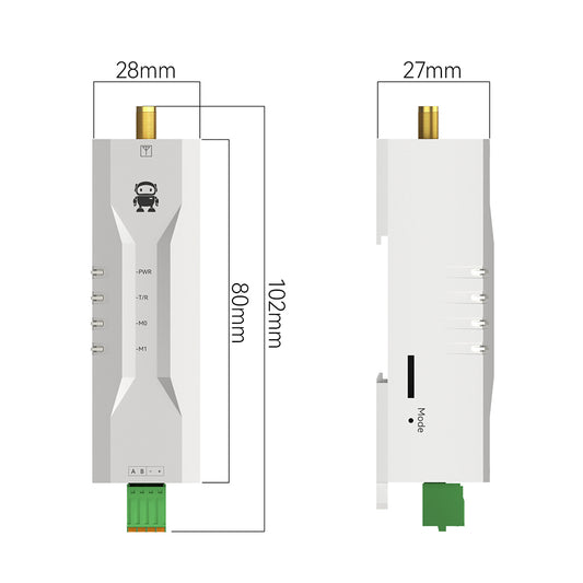 Wireless Radio RS485 433MHz 2.4Ghz CDSENET EWD95M DTU GFSK Modulation Din-Rail Installation Frequency-Hopping Narrowband DTU