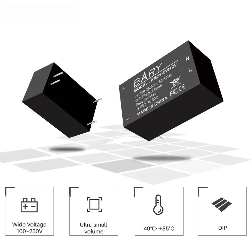 AC-DC Buck Power Supply Module 100V 250V To 5V 5W  Step-down Voltage  AM21 Series AC Isolation Stabilized Power Supply