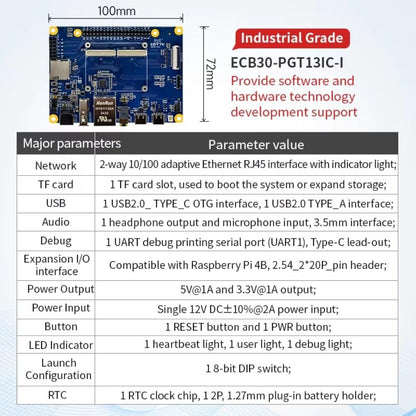 ECB30-PGT13IC-I 256MB/512MB/1GB Memory T113-i Single Board Computer Based on Allwinner's cost-effective MPU design