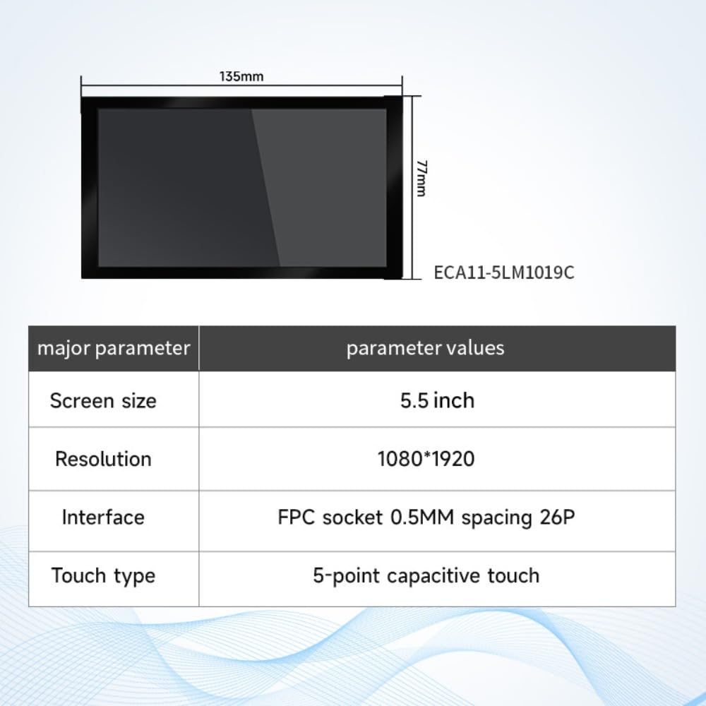 ECA11-5LM1019C 1080*1920 Resolution 5.5 inch MIPI capacitive touch screen Support Linux development board/single board computer