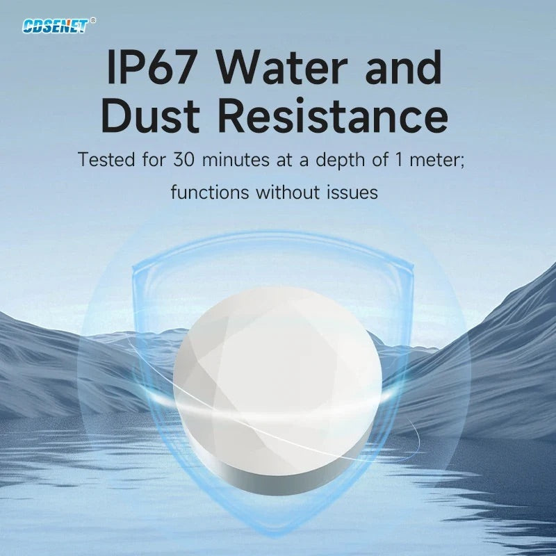 BLE5.3 Bluetooth Beacon IP67 Waterproof Low Power CDSENET EWD104-BT58 AT Command OTA Update Long Distance 160m iBeacon