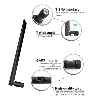 5PCS Rubber Antenna TXGN-JKD-20 3dBi High-Gain 2G/GSM/GPRS/NB-IoT Rubber Antenna L-Type Omni Antennas for Internet of Things SMA Male