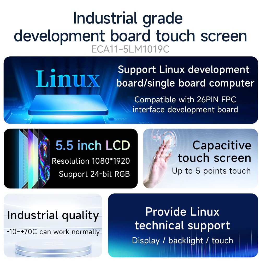 ECA11-5LM0712C 720*1280 Resolution 5.5 inch MIPI capacitive touch screen Support Linux development board/single board computer