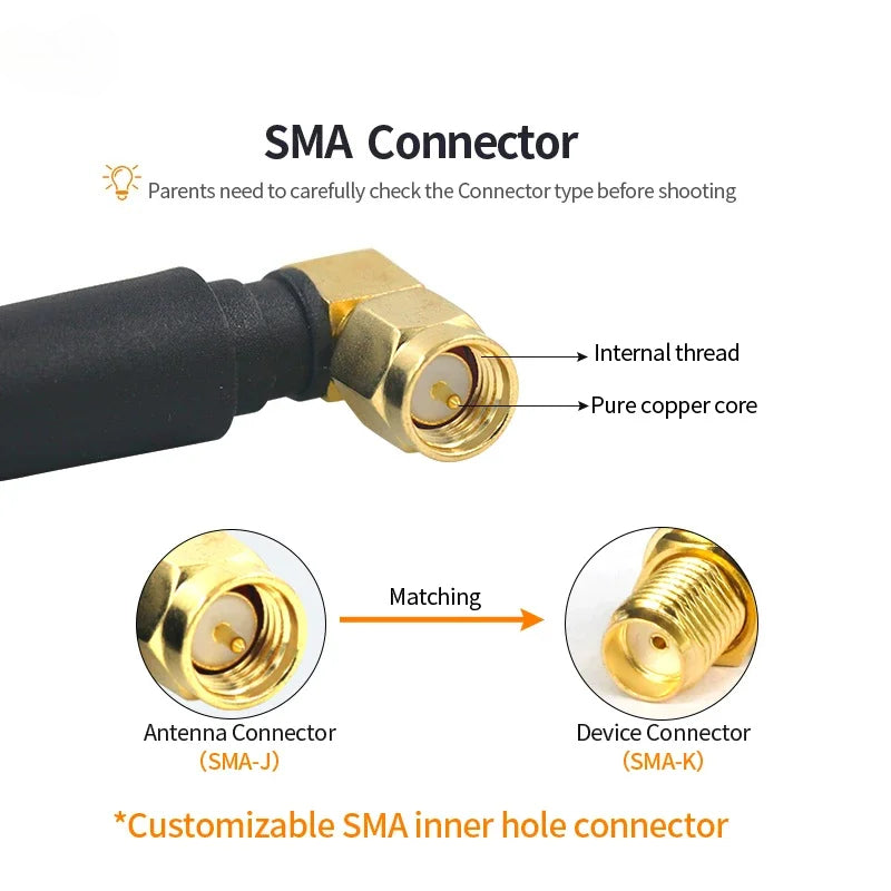 Cdsenet TX2400-JW-3 2.4GHz WiFi Mini Antenna 2.5dBi SMA-J TPEE 29mm Rubber Antenna Compact Size