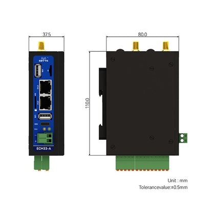 T536 Industrial Computer Edge Computing ECM33-A06 Dual Gigabit Ethernet WIFI Bluetooth RJ45 RS232 RS485 CAN FD DC 9-36V