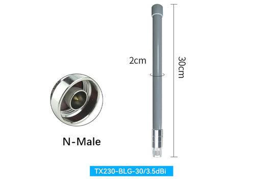 Cdsenet TX230-BLG-30 230MHz Fiberglass Antenna 3.0dBi N-Male N-J connector Omnidirectional Fiberglass Antenna