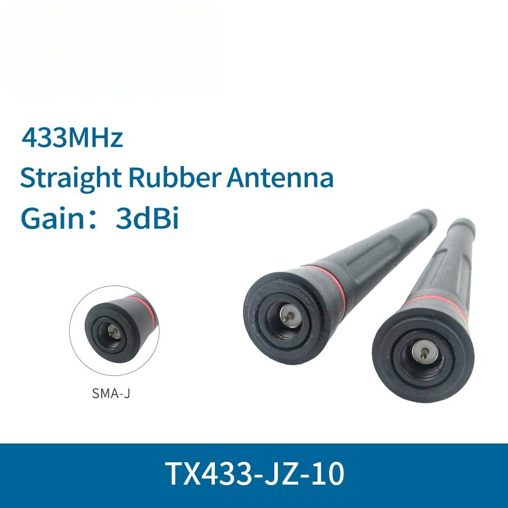 TX433-JZ-10 433MHz 3.0dBi High Gain Wifi Antenna 50ohm SMA-J  Straight Rubber Antenna TPEE Waterproof