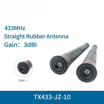 TX433-JZ-10 433MHz 3.0dBi High Gain Wifi Antenna 50ohm SMA-J  Straight Rubber Antenna TPEE Waterproof