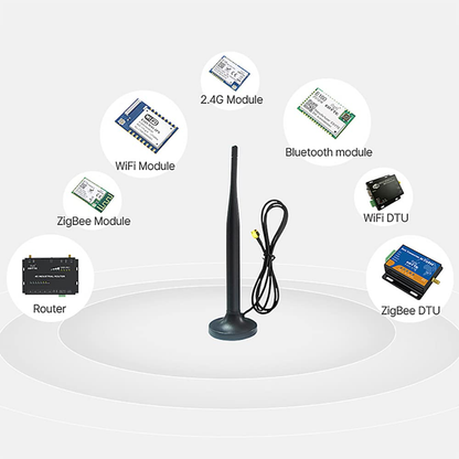 Cdsenet TX2400-XPFL-300 2.4GHz 3dBi High Gain Suction Cup Antenna Copper Antenna with Magenet Base