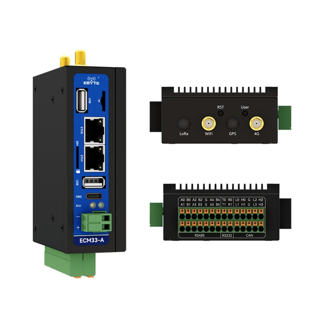 T536 Industrial Computer Edge Computing ECM33-A06 Dual Gigabit Ethernet WIFI Bluetooth RJ45 RS232 RS485 CAN FD DC 9-36V