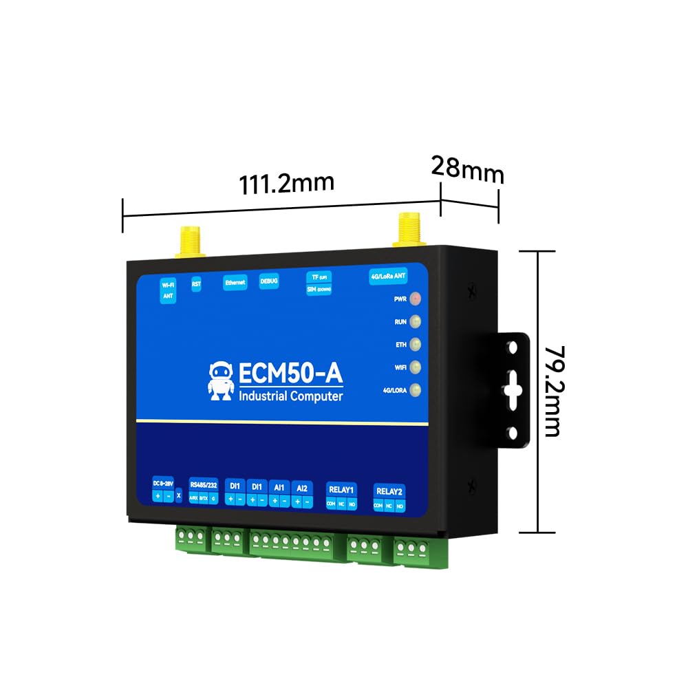 Cdsenet ESP32-S3 MicroPython Programmable Industrial Computer WIFI BLE Lora RJ45 RS485 RS232 ECM50 2DI 2AI 2DO Modbus Gateway