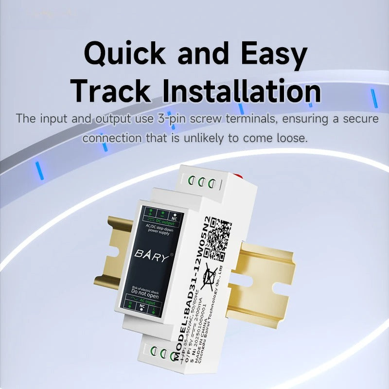 AC-DC Isolated Step-Down DIN Rail Power Supply Module 12W  BAD11 BAD31 Over-Voltage Protection Input Surge Protection