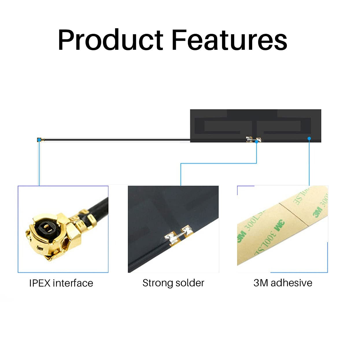 10PCS CDSENET TXWF-PCB-3810 Dual-Band WiFi Antenna 2.4/5.8GHz 2.0dBi - IoT PCB Antenna