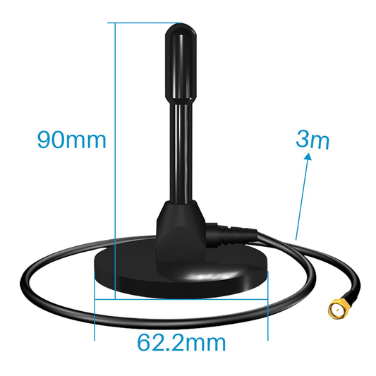 Cdsenet TX2400-TB-300 2.4GHz 6dBi Fiberglass Suction Cup Antenna SMA-J Interface