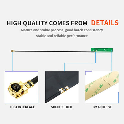 10PCS CDSENET TXWF-PCB-4008 Dual-Band 2.4/5.8GHz Built-in PCB Antenna - 2.0dBi WiFi Bluetooth FPC Antenna