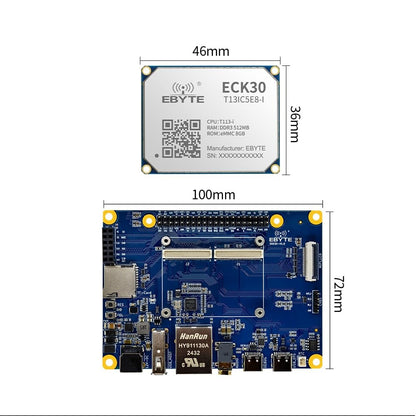 ECB30-PGT13IC-I 256MB/512MB/1GB Memory T113-i Single Board Computer Based on Allwinner's cost-effective MPU design