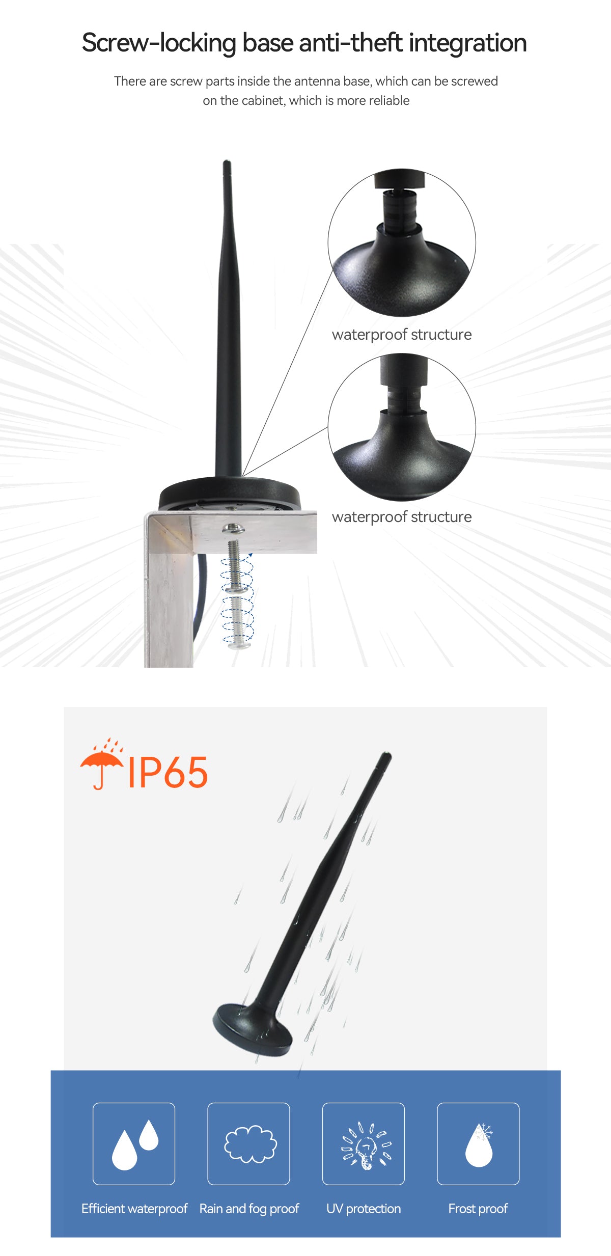 TX4G-XPFL-300 4G/LTE Bolt Base Suction Cup Antenna 176mm SMA-J interface (SMA Internal Thread Internal Needle)