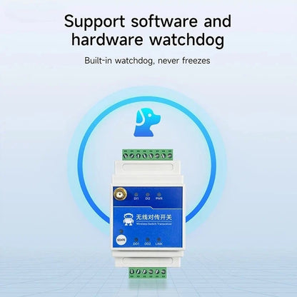 433MHz 1/2/4/8-Way Wireless Remote Transmission Switch E860-DTU Series Industrial Grade 5KM 10KM DC8-28V Rail Installation