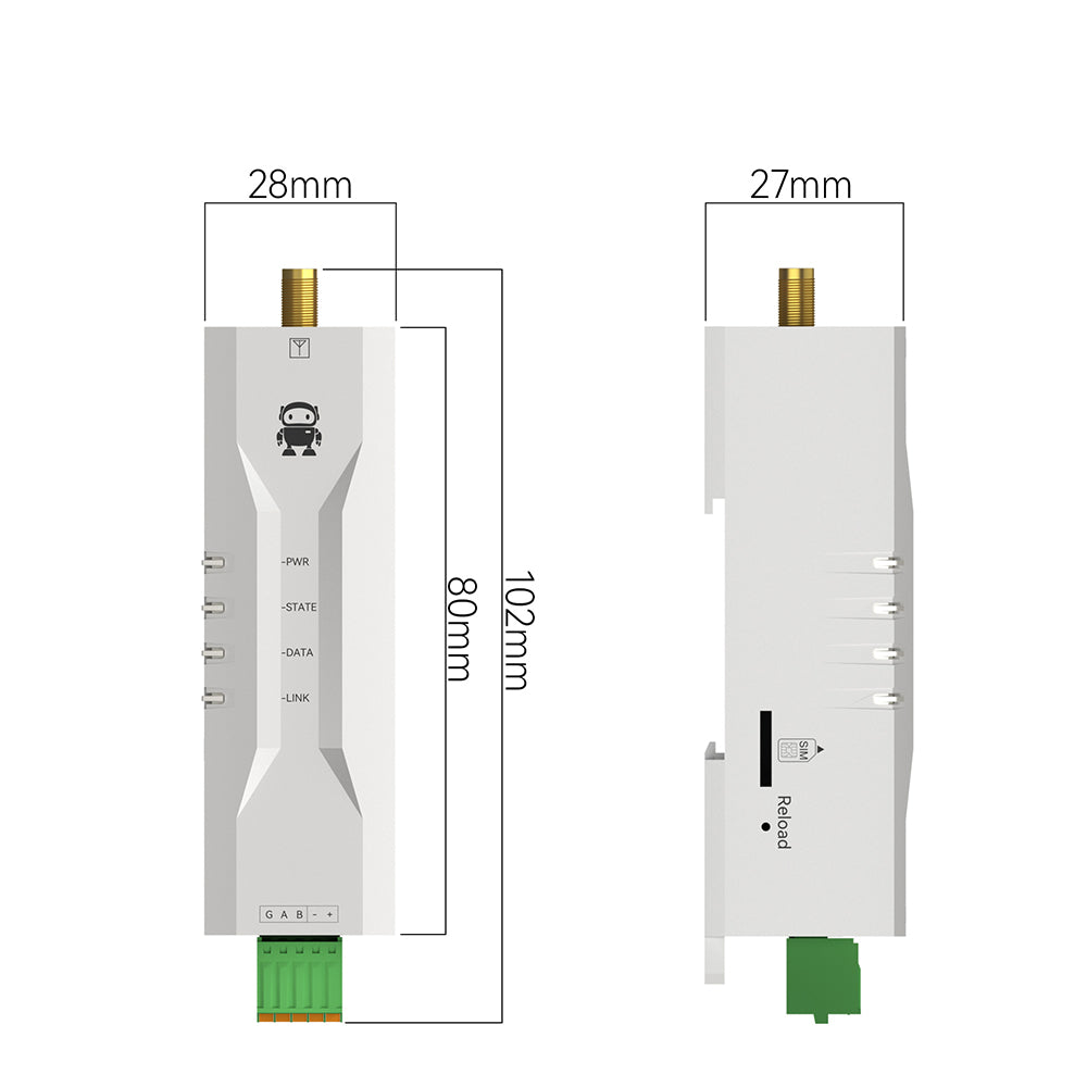 4G Cat1 RS485 Transparent Transmission MQTT Modbus TCP to RTU CDSENET E840-DTU(EC05-485)E Small Size 2-Way Socket Link