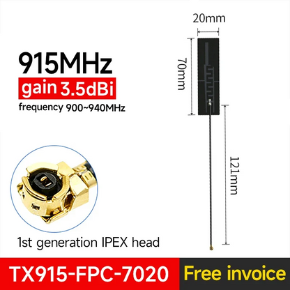 10PCS/Lot 915MHz  FPC Integrated Antennas Compact size Reliable Performance Stable signal 2.5dBi