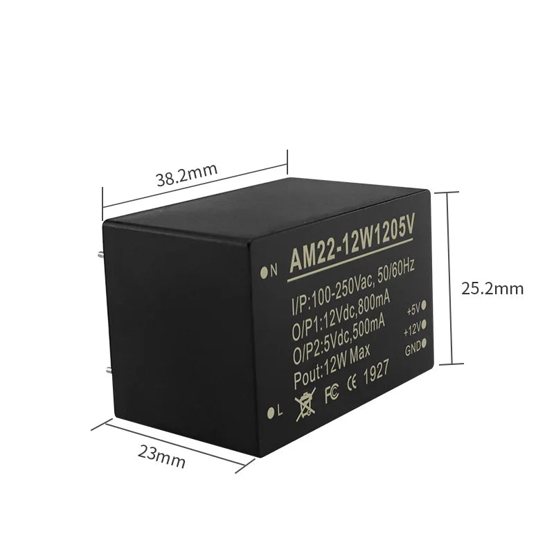 24W/12W AC-DC Dual-Output Buck Power Supply Module DIP100~250VAC To 12V 5V AM22-12W1205V AM22-24W1205V