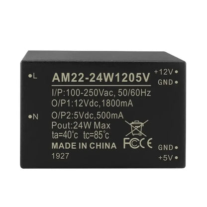 24W/12W AC-DC Dual-Output Buck Power Supply Module DIP100~250VAC To 12V 5V AM22-12W1205V AM22-24W1205V