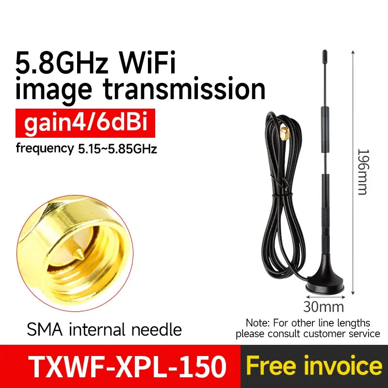 433/868/915MHz Sucker Wifi Antenna High Gain 3.5dBi SMA-J CDSENT XPL 1m Cable Antenna Long Range Omni Directional