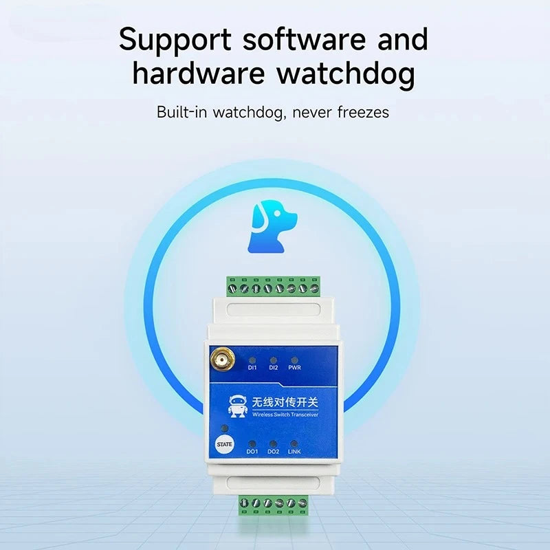 433MHz 1/2/4/8-Way Wireless Remote Transmission Switch E860-DTU Series Industrial Grade 5KM 10KM DC8-28V Rail Installation