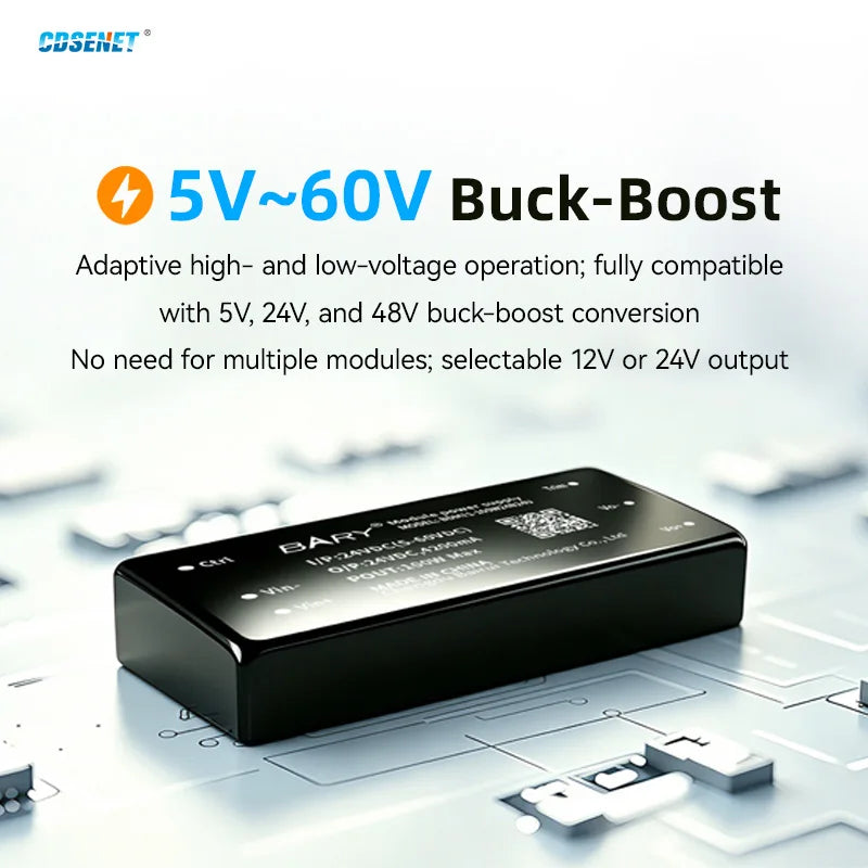 5-60V DC-DC Buck Boost Power Supply BDM11-100W  Series Output 12/24V Low Heat Output Industrial Grade High Power