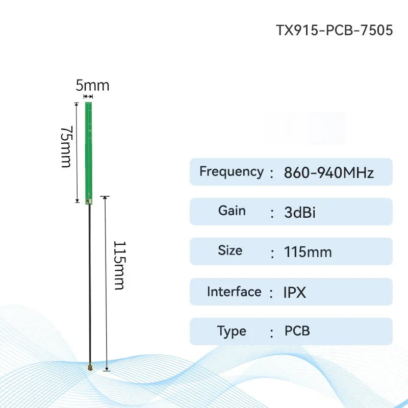 10pcs 915MHz FPC Antenna PCB Build in Anteana CDSENET 3dbi Stong Adhesive I P X Interaface