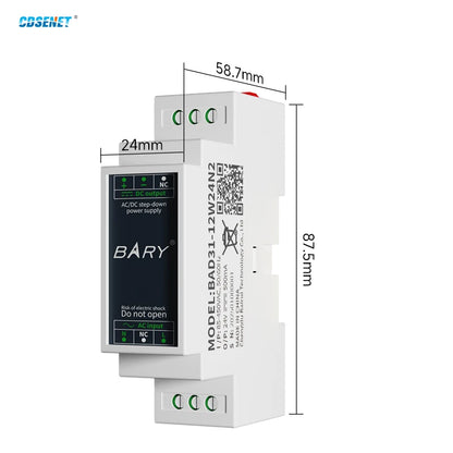AC-DC Isolated Step Down Power Supply BAD11/31 Series DIN Rail 2.75KV Short-Circuit Overcurrent  Overvoltage Protection