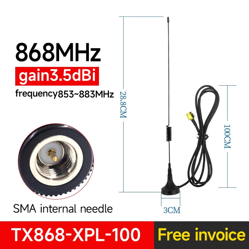 433/868/915MHz Sucker Wifi Antenna High Gain 3.5dBi SMA-J CDSENT XPL 1m Cable Antenna Long Range Omni Directional