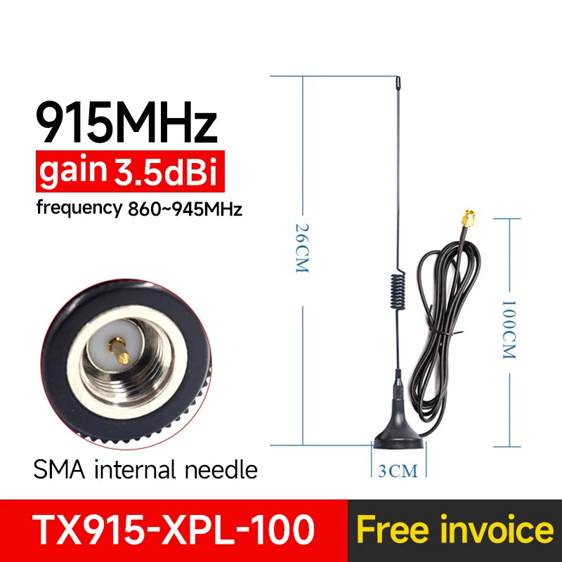 433/868/915MHz Sucker Wifi Antenna High Gain 3.5dBi SMA-J CDSENT XPL 1m Cable Antenna Long Range Omni Directional