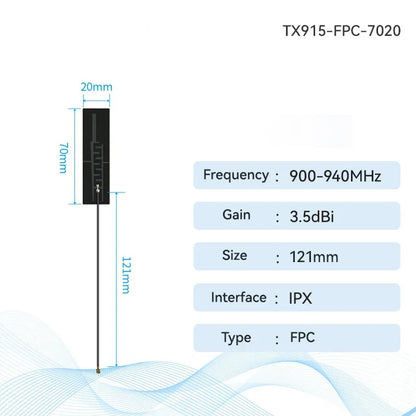 10pcs 915MHz FPC Antenna PCB Build in Anteana CDSENET 3dbi Stong Adhesive I P X Interaface