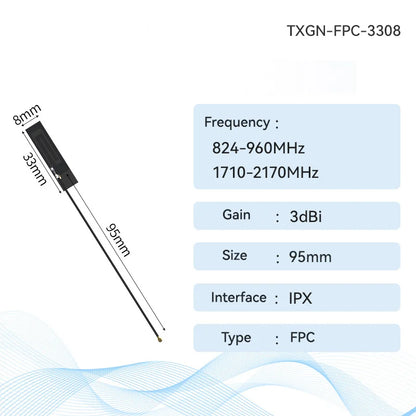 10pcs/lot 4G FPC Antenna Build-in Antenna Support WCDMA/LET/DTU/4G/5G 826~960 MHz 1710~2170 MHz
