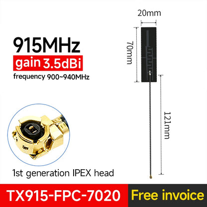 10PCS/Lot 915MHz  FPC Integrated Antennas Compact size Reliable Performance Stable signal 2.5dBi