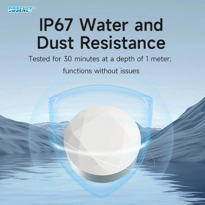 BLE5.3 Bluetooth Beacon IP67 Waterproof Low Power CDSENET EWD104-BT58 AT Command OTA Update Long Distance 160m iBeacon