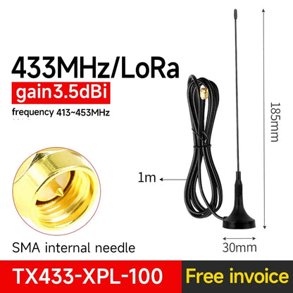 433/868/915MHz Sucker Wifi Antenna High Gain 3.5dBi SMA-J CDSENT XPL 1m Cable Antenna Long Range Omni Directional