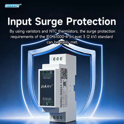 AC-DC Isolated Step Down Power Supply BAD11/31 Series DIN Rail 2.75KV Short-Circuit Overcurrent  Overvoltage Protection