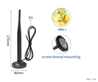 Cdsenet TX433-XPFL-300 433MHz 3.5dBi High Gain Sucker Antenna SMA-J