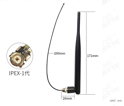 TX868-JKS-IPX20 868MHz 2.5dBi LoRa IPEX Omnidirectional Antenna