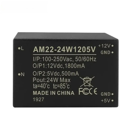 24W/12W AC-DC Dual-Output Buck Power Supply Module DIP100~250VAC To 12V 5V AM22-12W1205V AM22-24W1205V