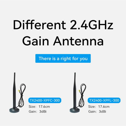 Cdsenet TX2400-XPFL-300 2.4GHz 3dBi High Gain Suction Cup Antenna Copper Antenna with Magenet Base
