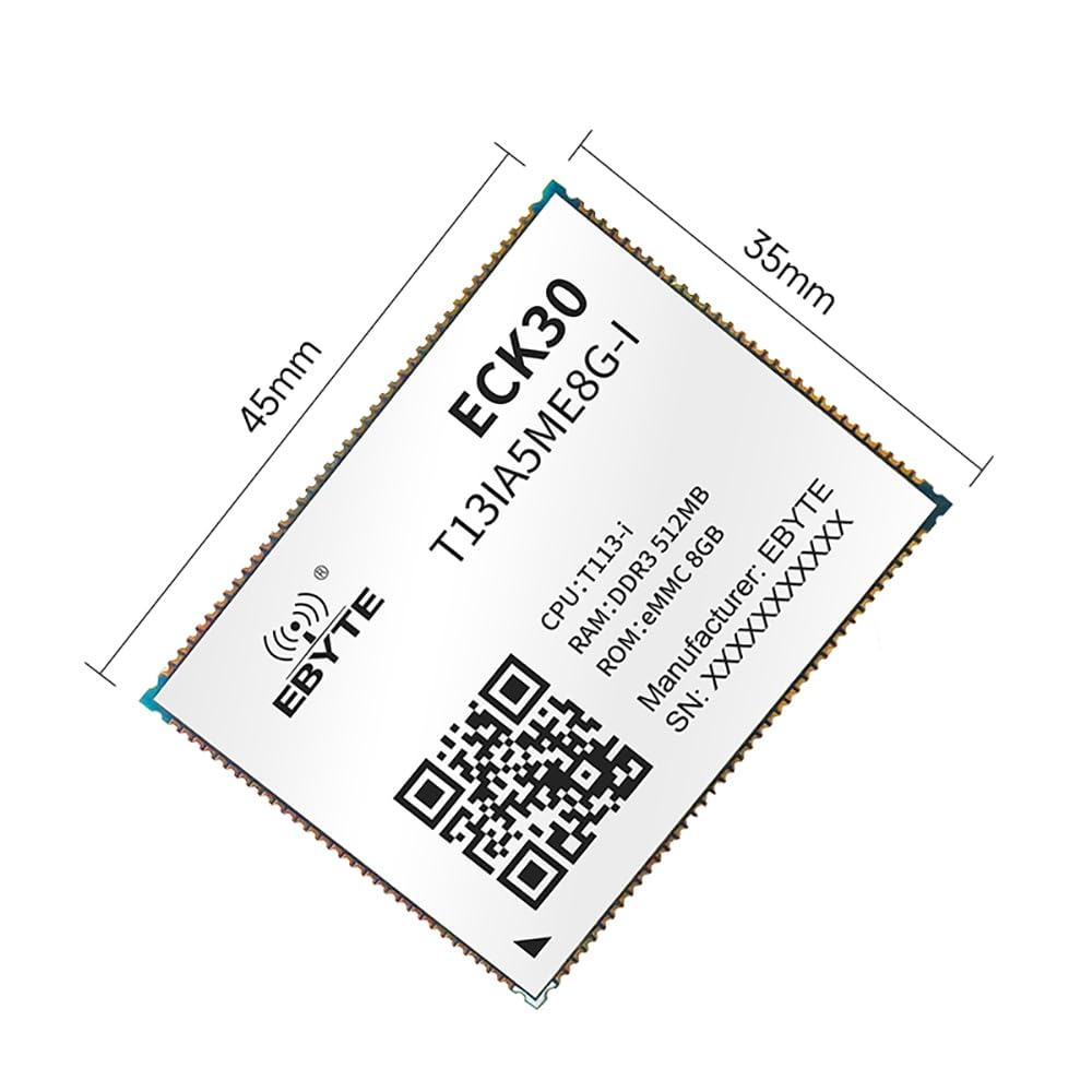 T113-i Industrial Grade Core Board ARM Dual Core A7+RISC-V+DSP ECK30-T13IA5ME8G-I 512M DDR3 8G eMMC 4K 1080P Display Low Power  ECK30-T13IA5ME8G-I Based on Allwinner Dual Core A7+RISC-V+DSP Cost-effective multi-core heterogeneous processor DDR3 8G eM