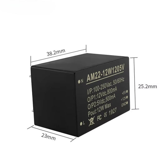 24W/12W AC-DC Dual-Output Buck Power Supply Module DIP100~250VAC To 12V 5V AM22-12W1205V AM22-24W1205V
