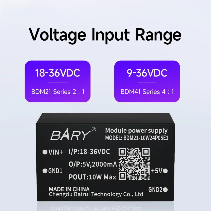6W/10W/15W Isolated Power Supply Module Output Voltage BDM21-15W24P05E1 BDM21-10W24P05E1 BDM41-6W24P05E1 Compact Size